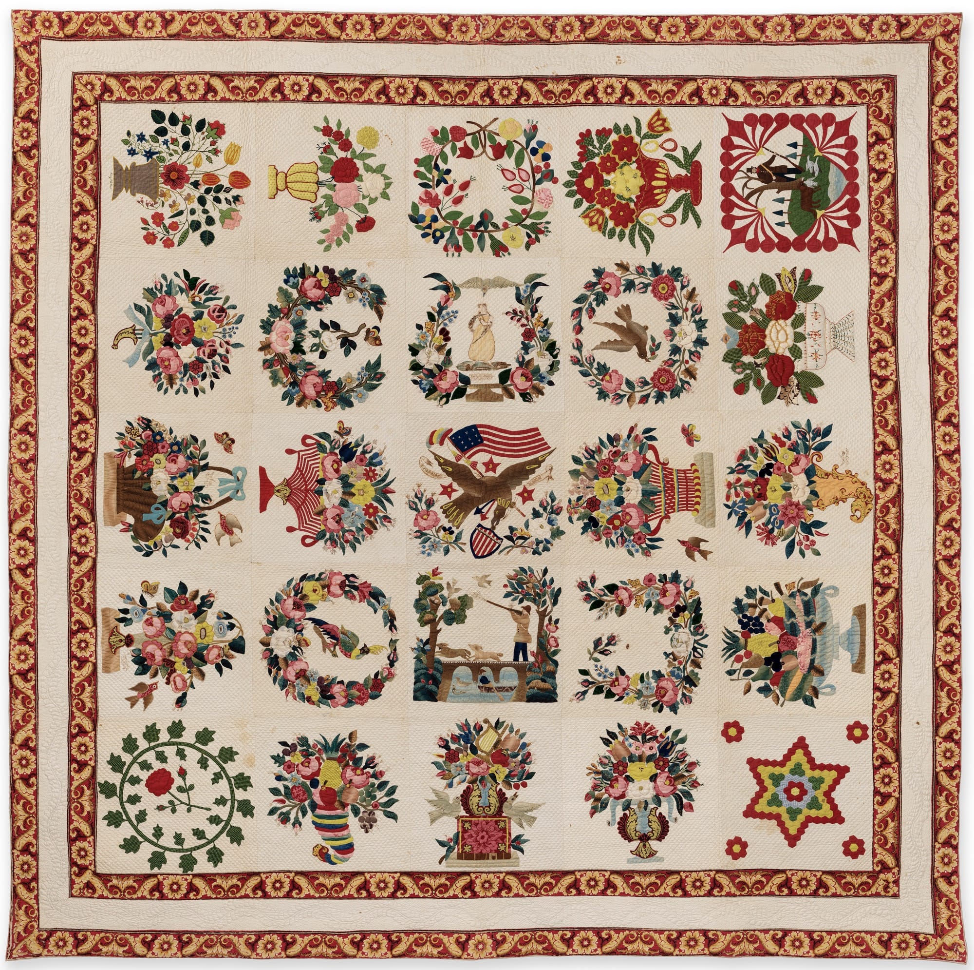 a colorful Baltimore album quilt