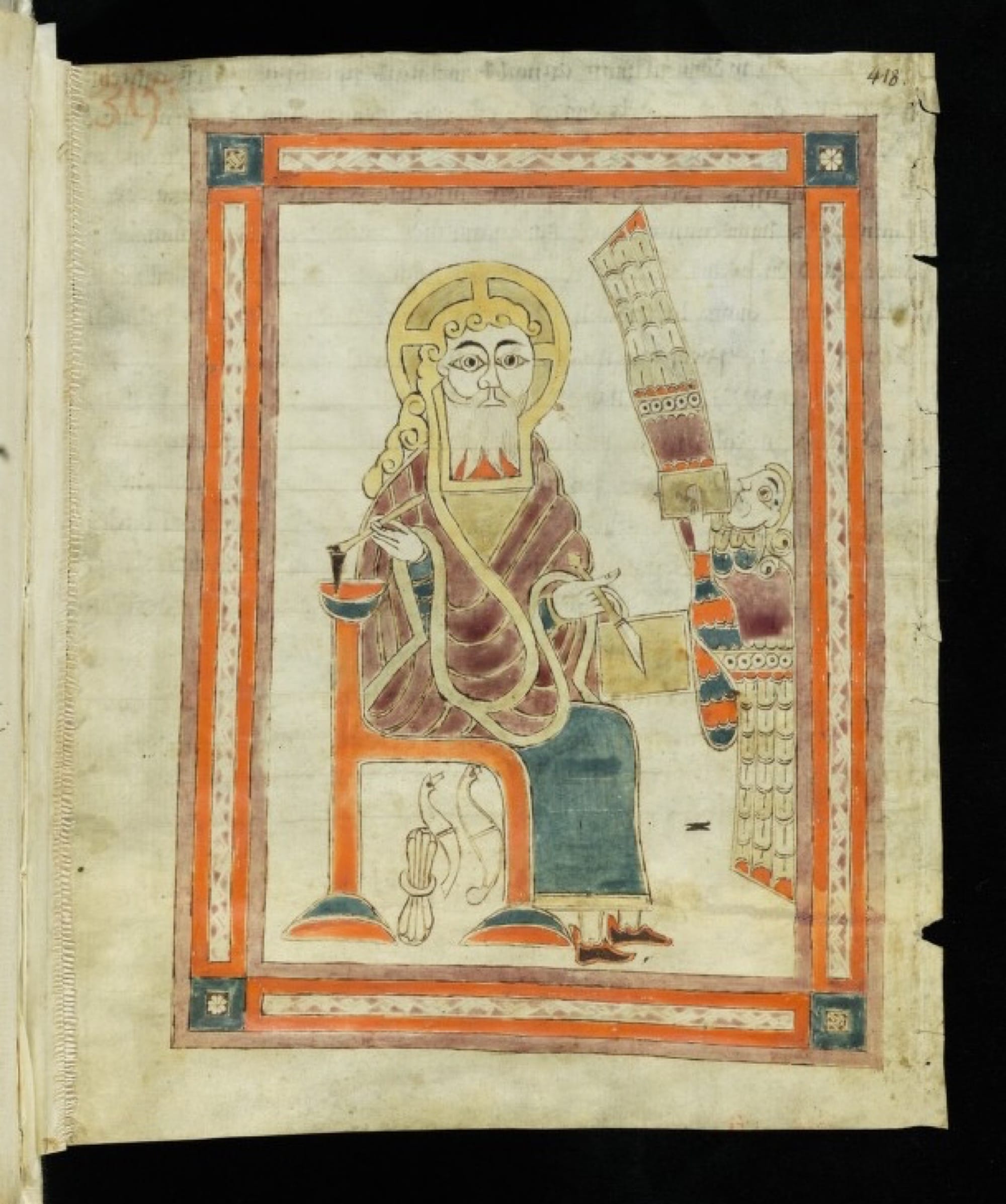 a detail of a medieval illuminated manuscript