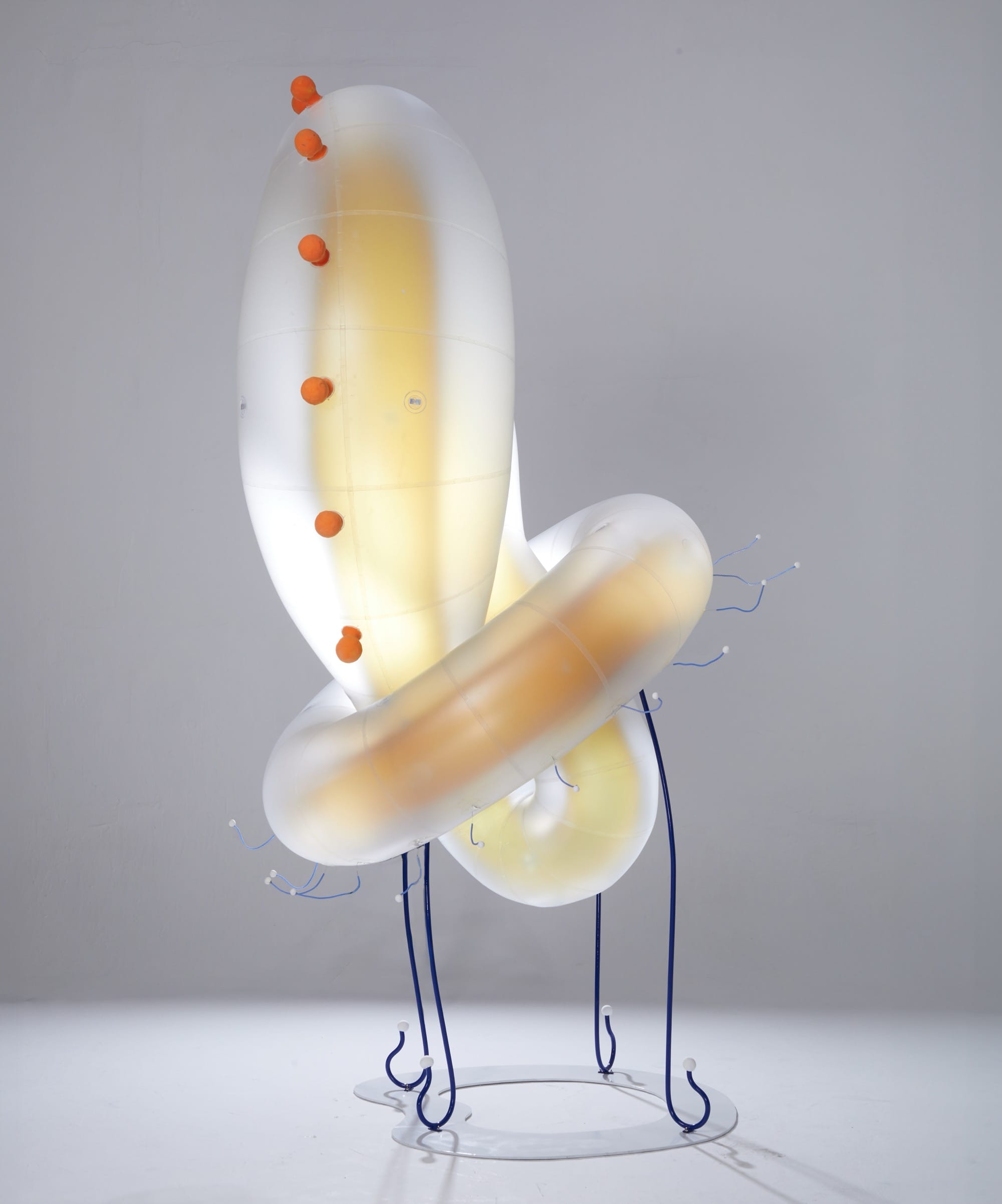 an abstract, inflatable artwork that looks alien-like